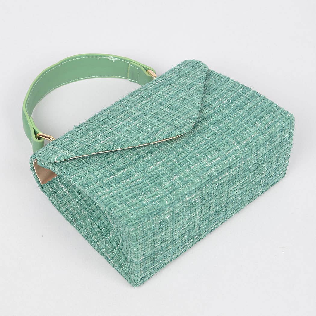 3AM BY H&D ACCESSORIES - Tweed Top Handle Bag: Lavender