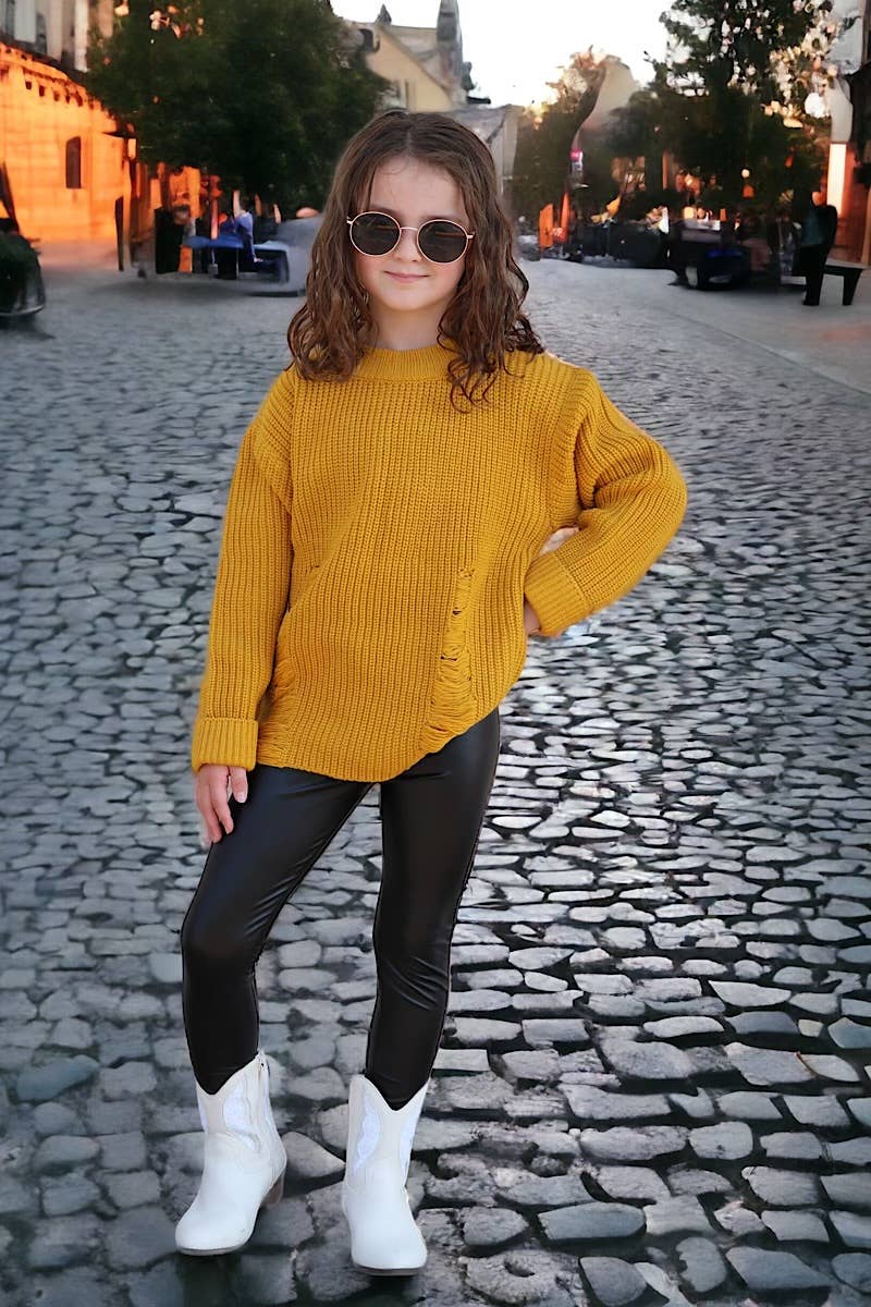 Distressed Sweater Mustard