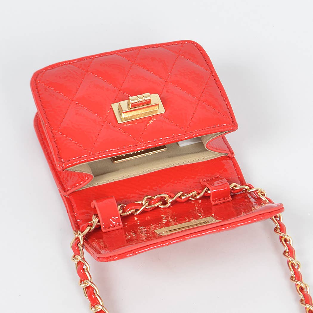 3AM BY H&D ACCESSORIES - High Glossy Quilted Mini Bag: Cobalt