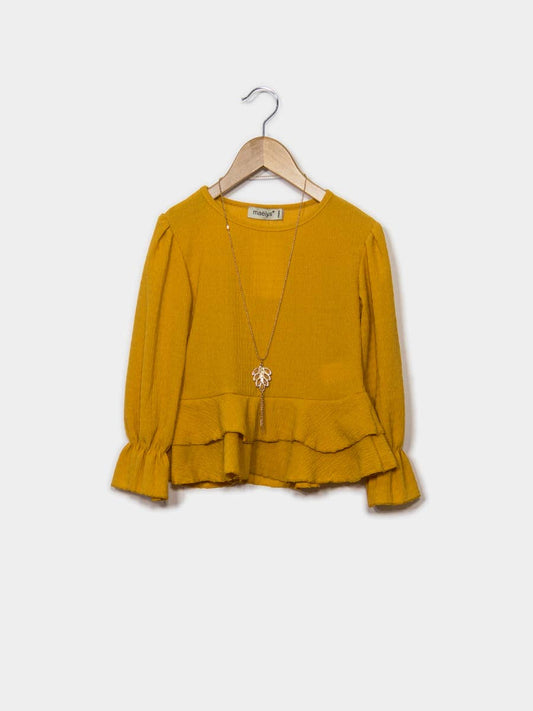 Mustard Ruffle Top