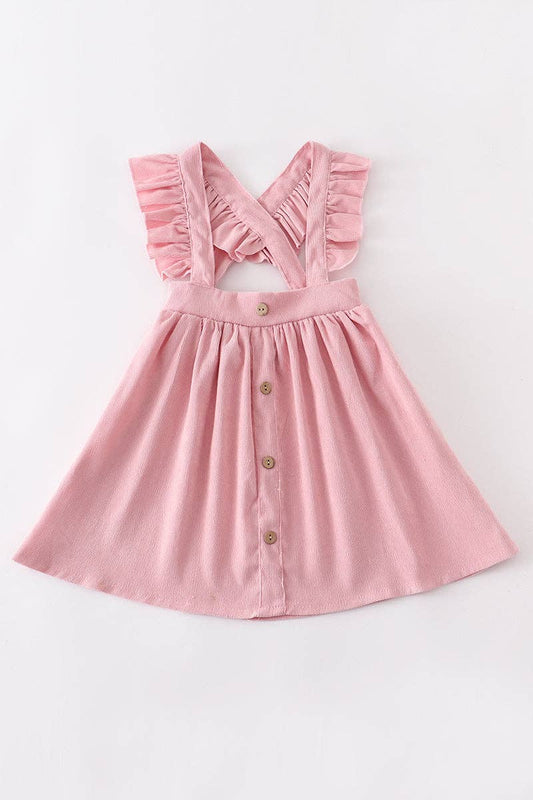 Pink Corduroy Velour Suspender Skirt | Baby