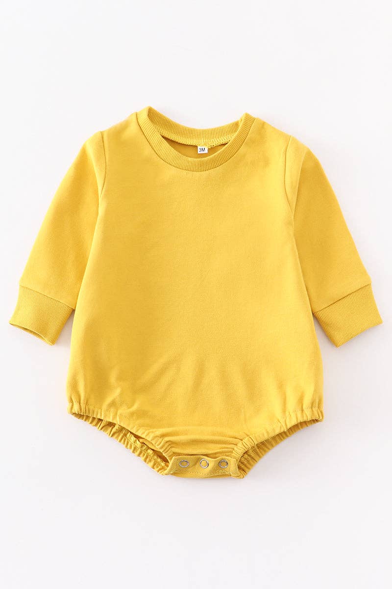 Mustard Sweatshirt Bubble Romper | Baby