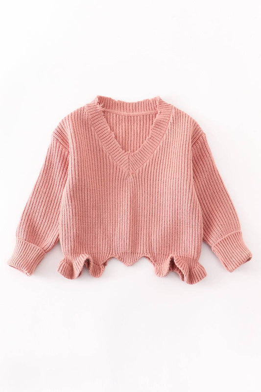 Pink Ruffle Sweater | Girls