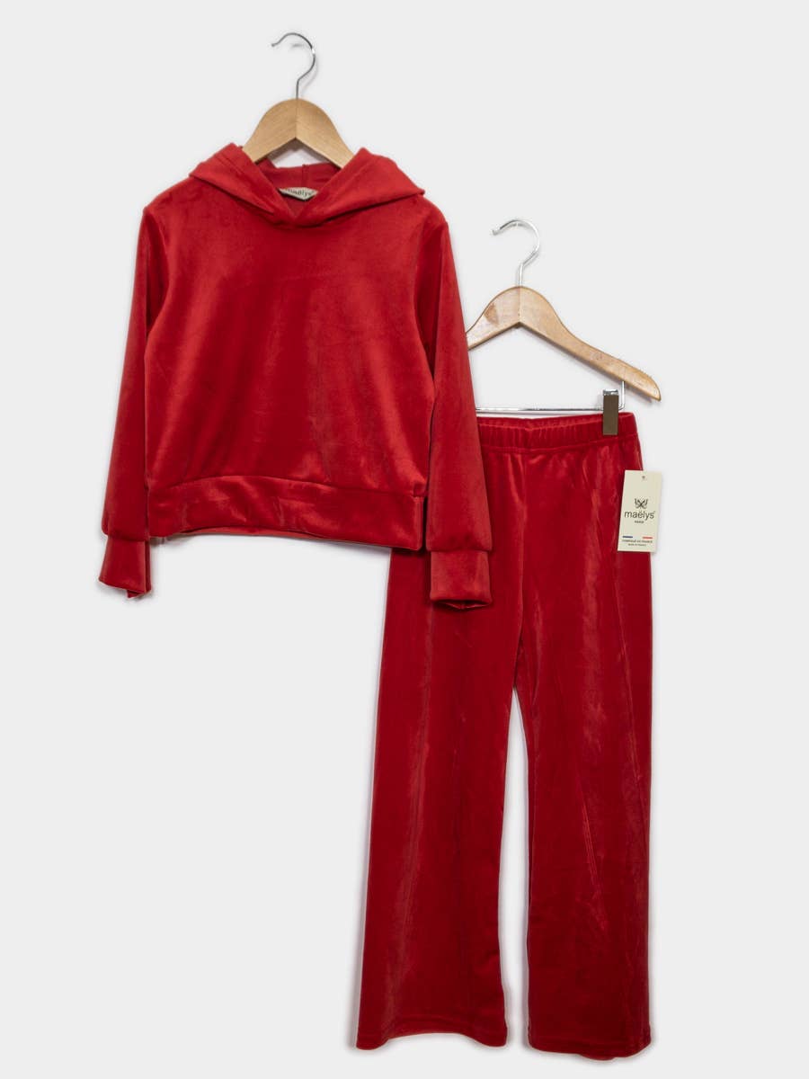 Red Velour Lounge Set