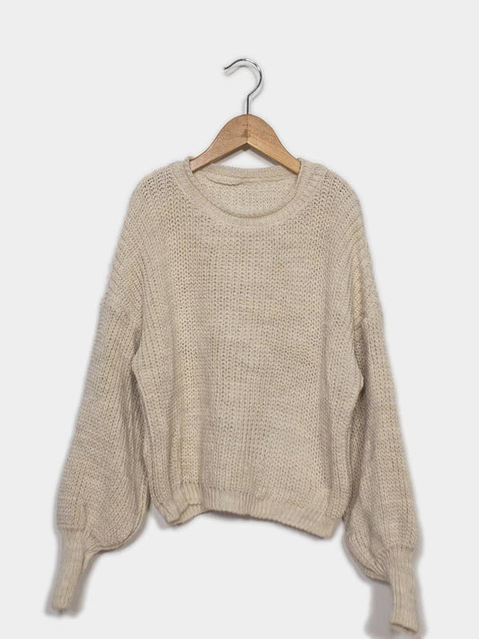 Cream Knit Sweater | Girls