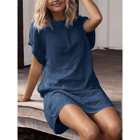 Navy Linen Dress