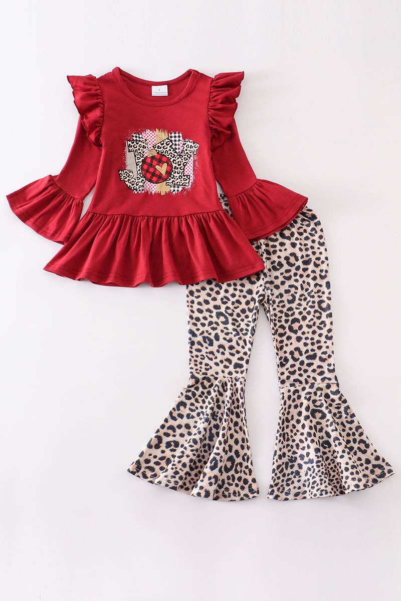 Ruffle Leopard "JOY" bell set