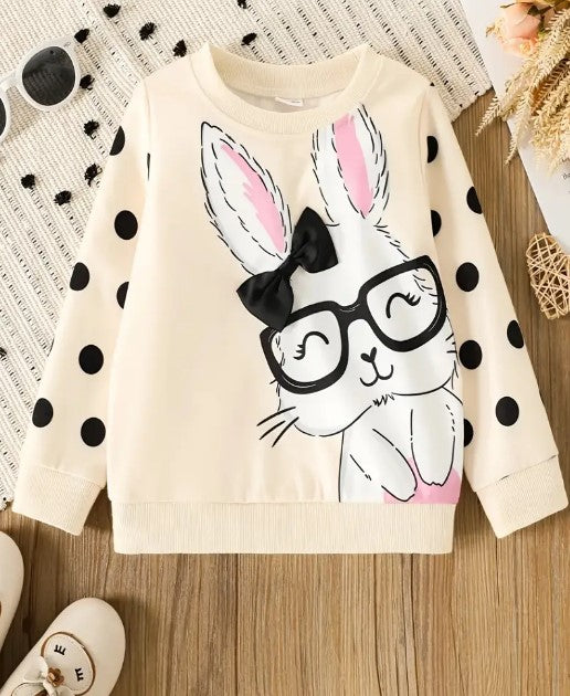 Smart Bunny Polka Dot Sweatshirt