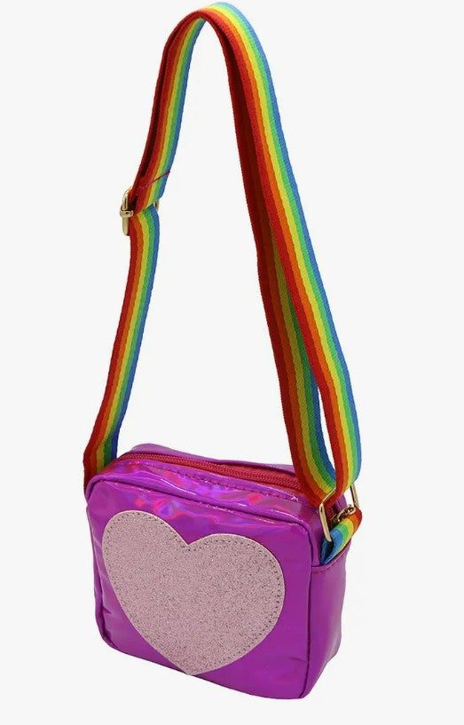 Metallic Heart Purse