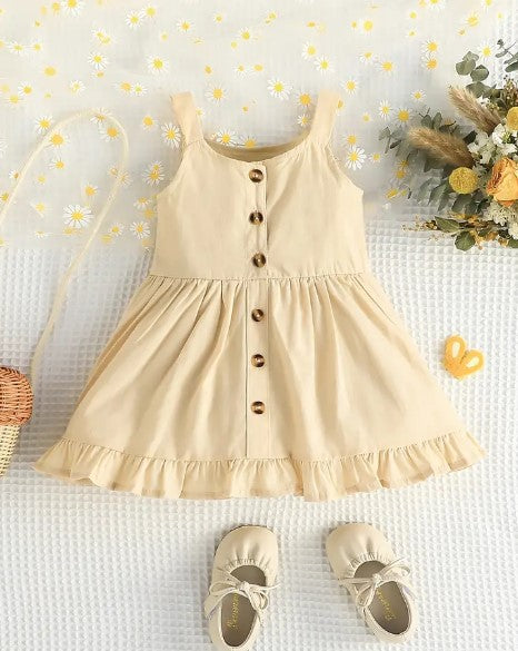 Khaki Ruffle Dress | Baby