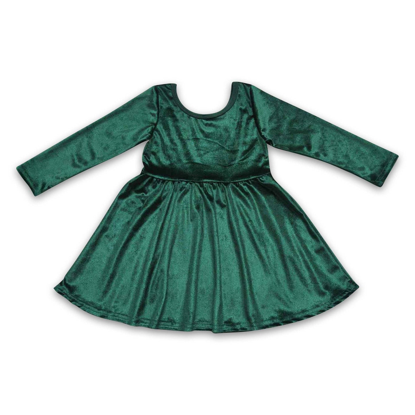 Forest Green Velvet Christmas Dress