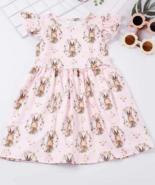 Easter Bunny Flutter Sleeve Dress