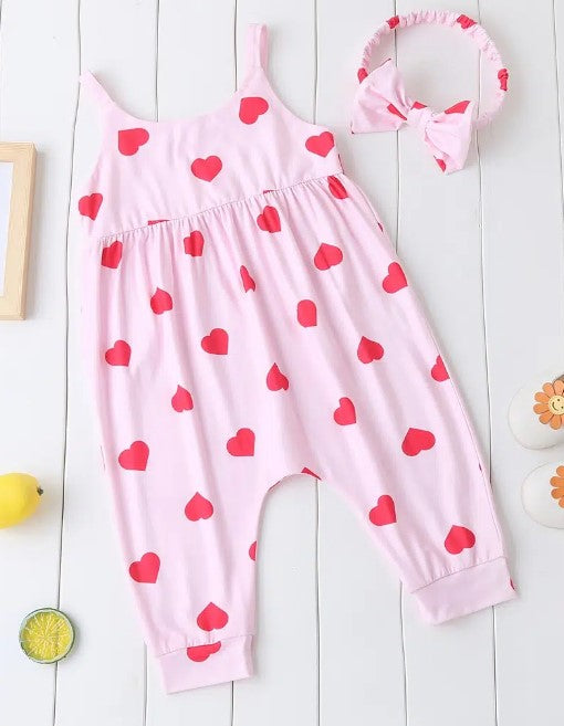 Pink & Red Heart Romper | Baby