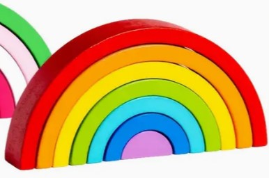 Montessori Wooden Stacking Rainbow Blocks