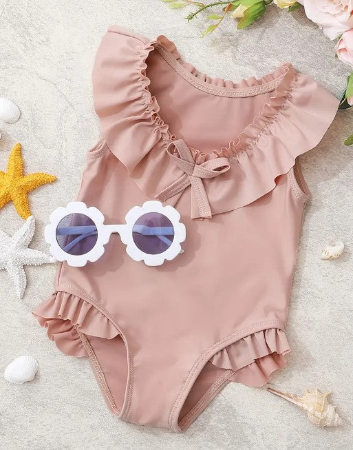 Pale Pink Ruffle Swimsuit