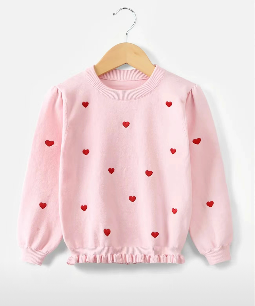 Pink Knit Heart Sweater | Toddler