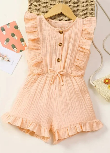 Orange Ruffle Romper