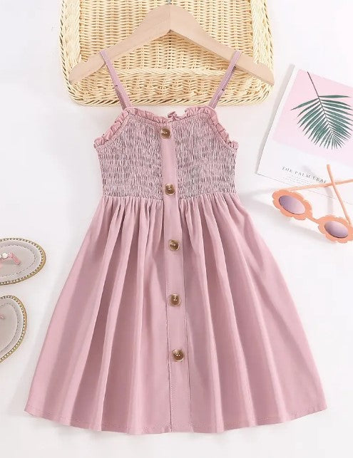 Pink A-Line Spaghetti Strap Dress