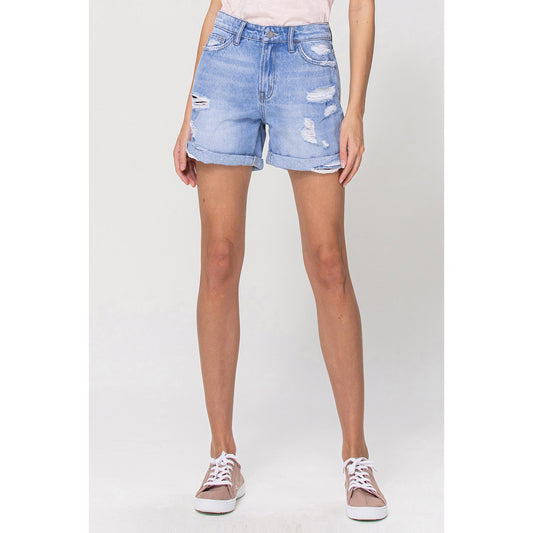 Distressed Boyfriend Cuffed Shorts | Womens