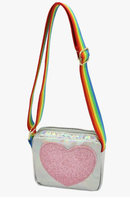 Metallic Heart Purse