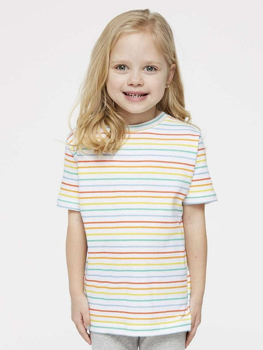 Rabbit Skin Striped Rainbow Tee