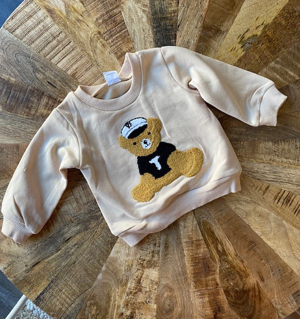 Cream Teddy Bear Sweatshirt | Baby